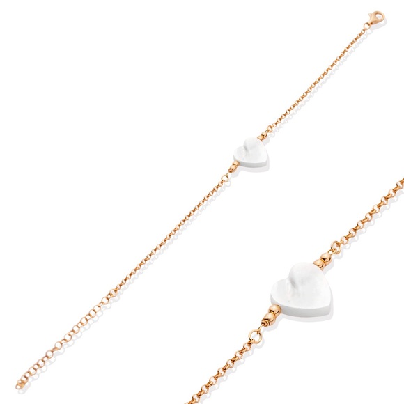 🤍 Mother of Pearl Heart Bracelet - 925 Sterling Silver 💎 - Picture 3 of 4